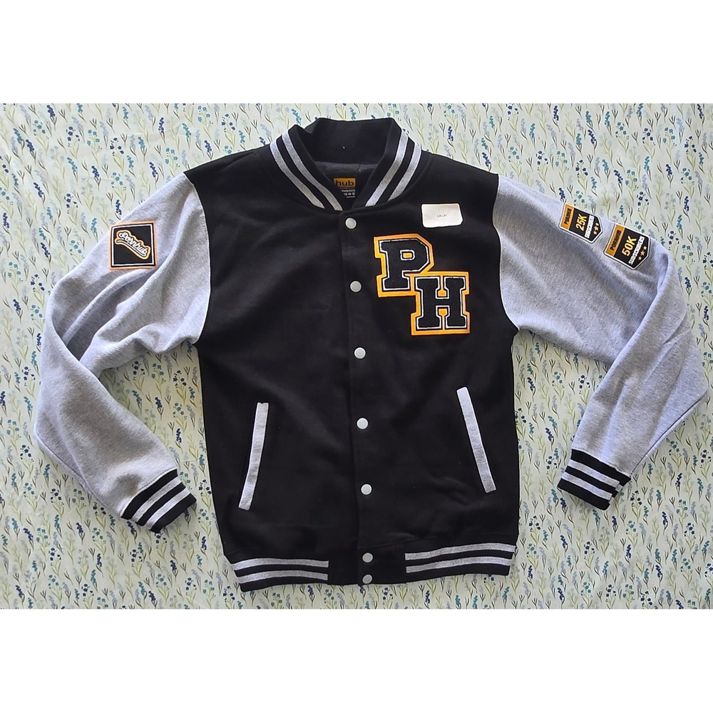 Pornhub Varsity Jacket Lia Lin 22 Black Grey LettermanBomber Jacket Womens Small